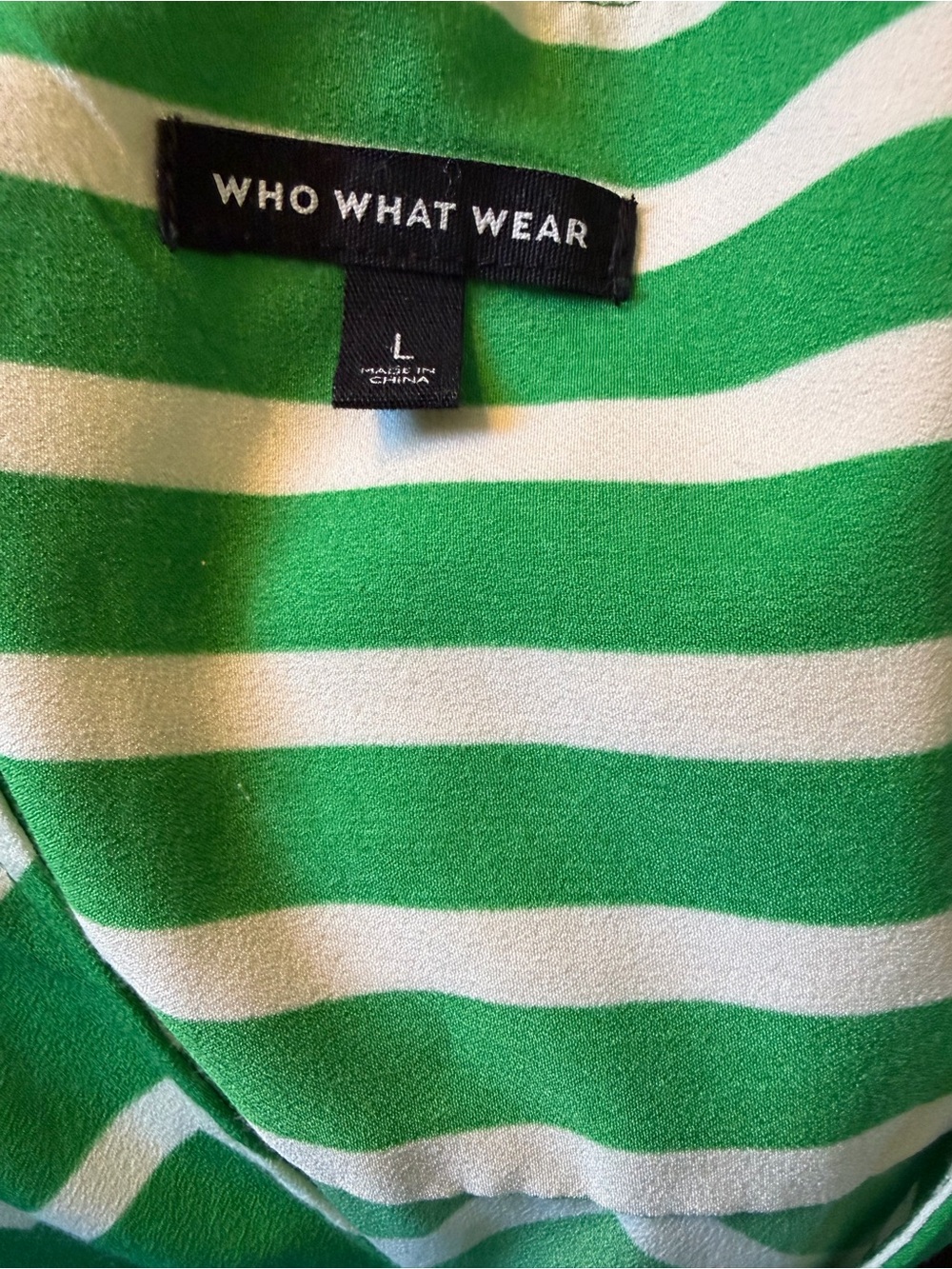 Who What Wear Green and White Chevron Wrap Midi Dress - Picture 5 of 6